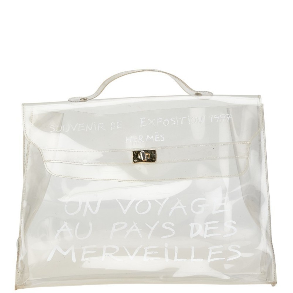 Hermes Clear Handbag Vinyl Transparent Kelly s